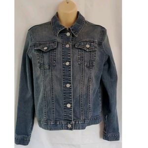 Womens Gap Blue Long Sleeve Jean Jacket with Buttons and 2 Pockets Size 2